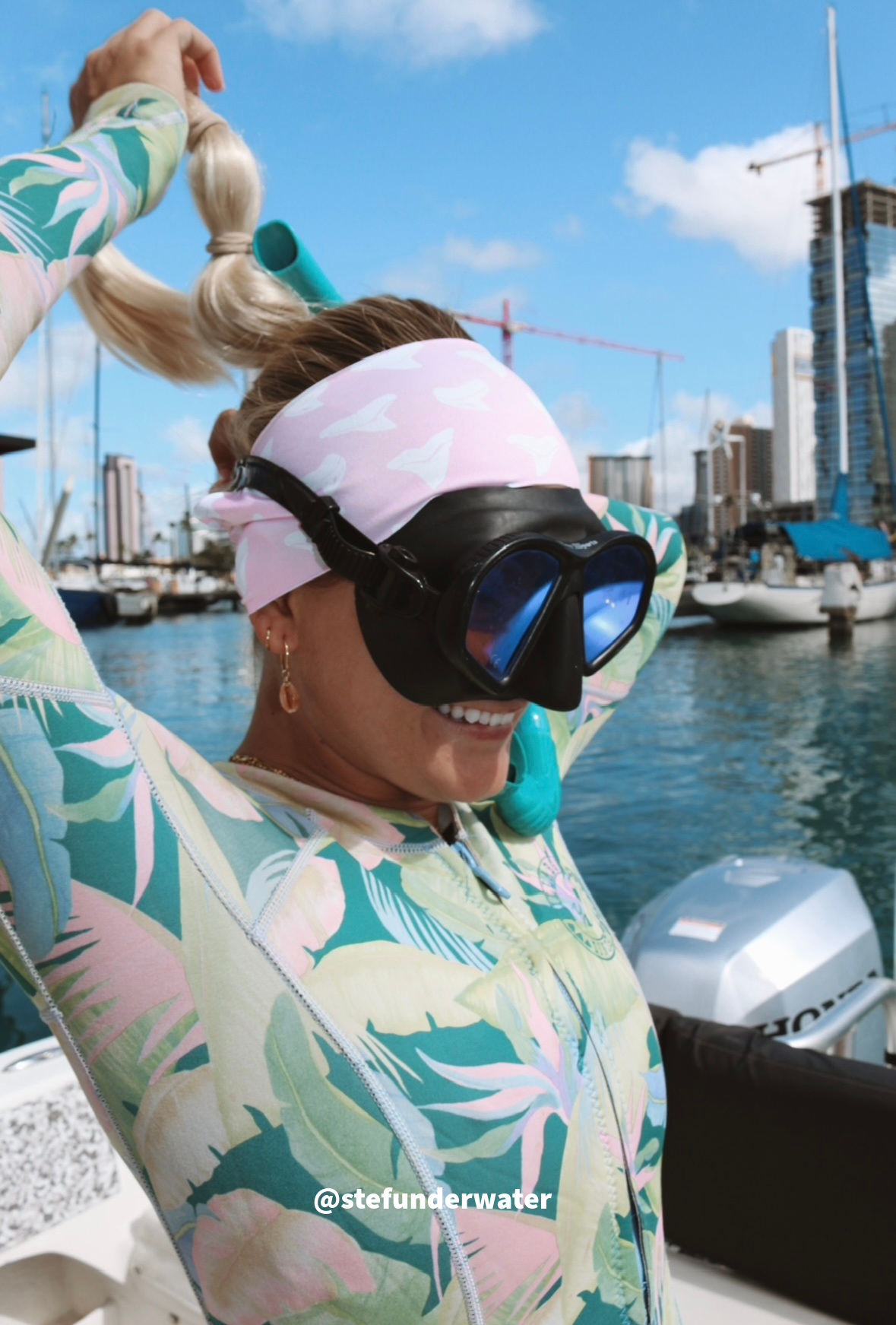 Pink Shark Teeth Dive Headband