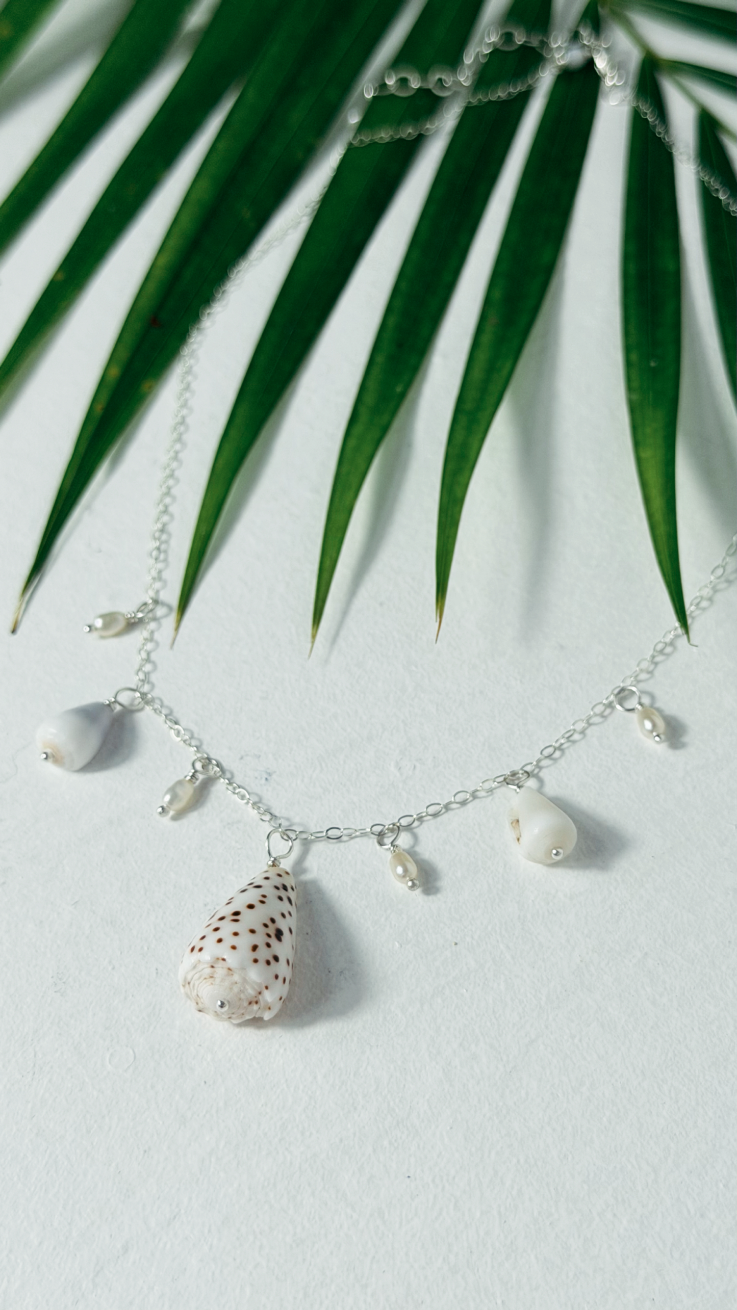Cone Shell Charm Necklace Sterling Silver