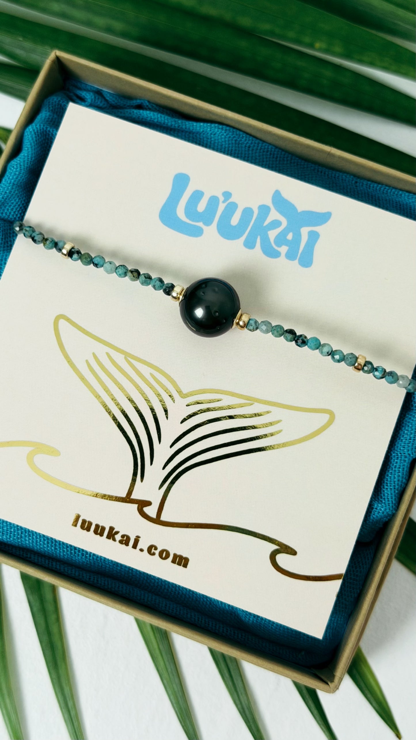 Tahitian Black Pearl Turquoise Adjustable Bracelet Gold Filled