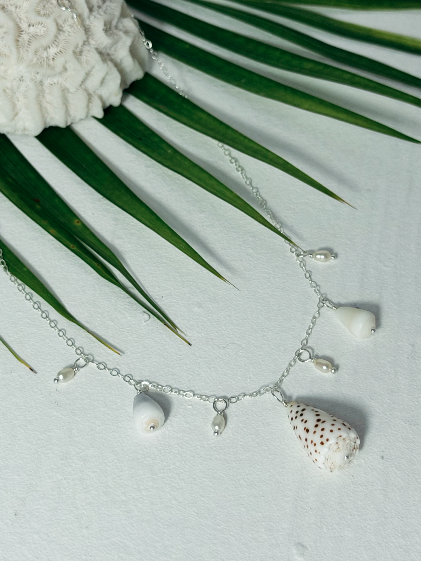 Cone Shell Charm Necklace Sterling Silver