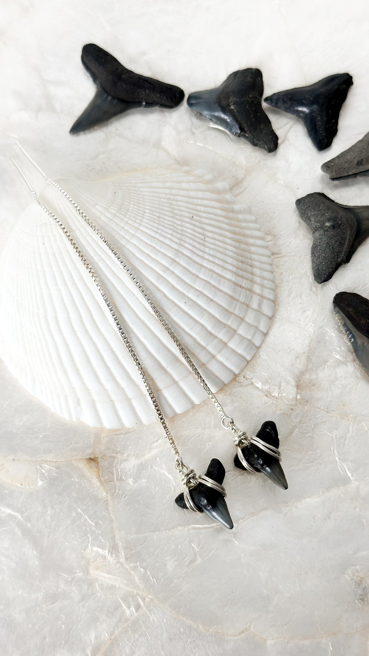 Shark Tooth Threaders Sterling Silver