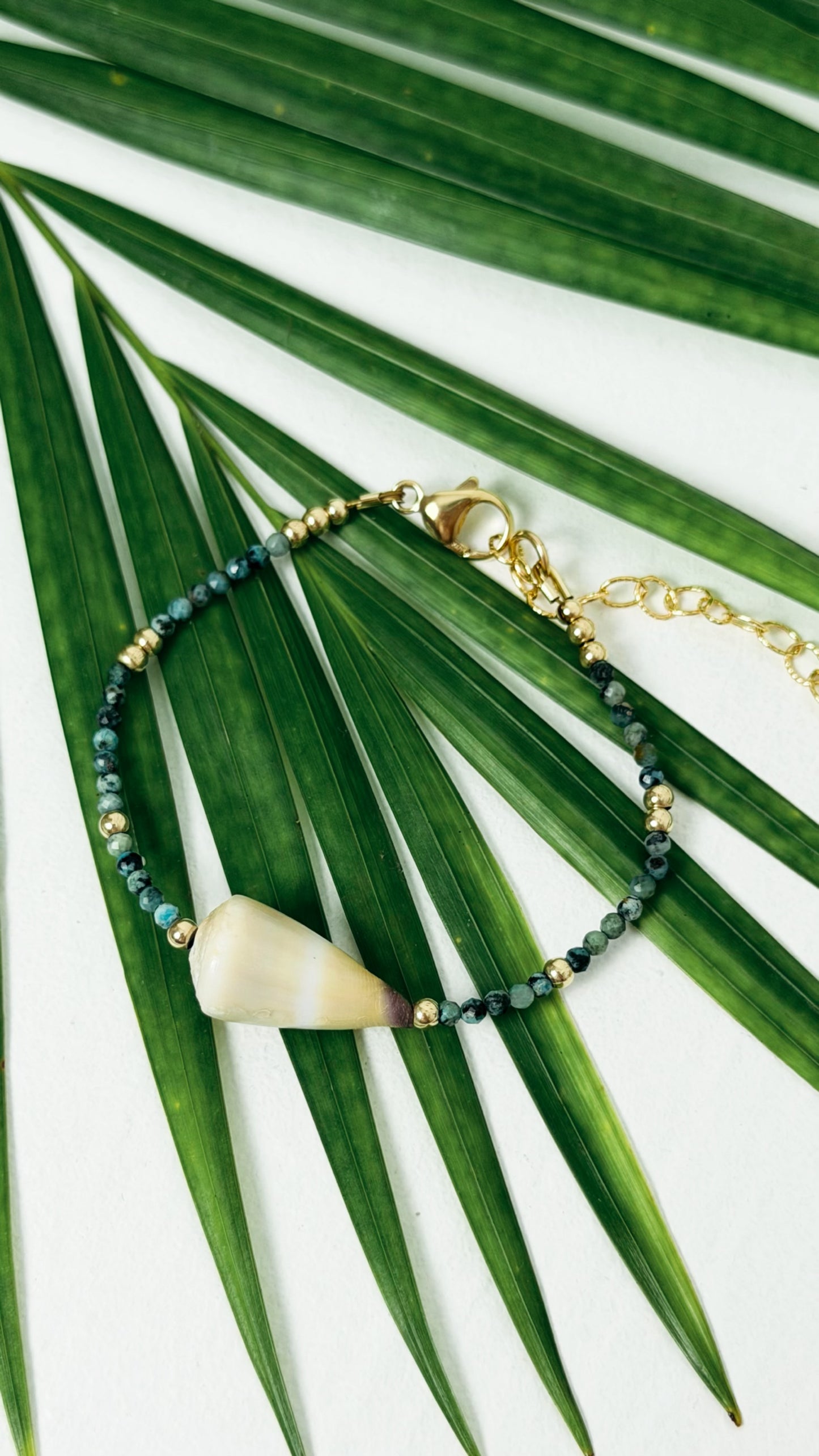 Cone Shell Turquoise Bracelet Gold Filled