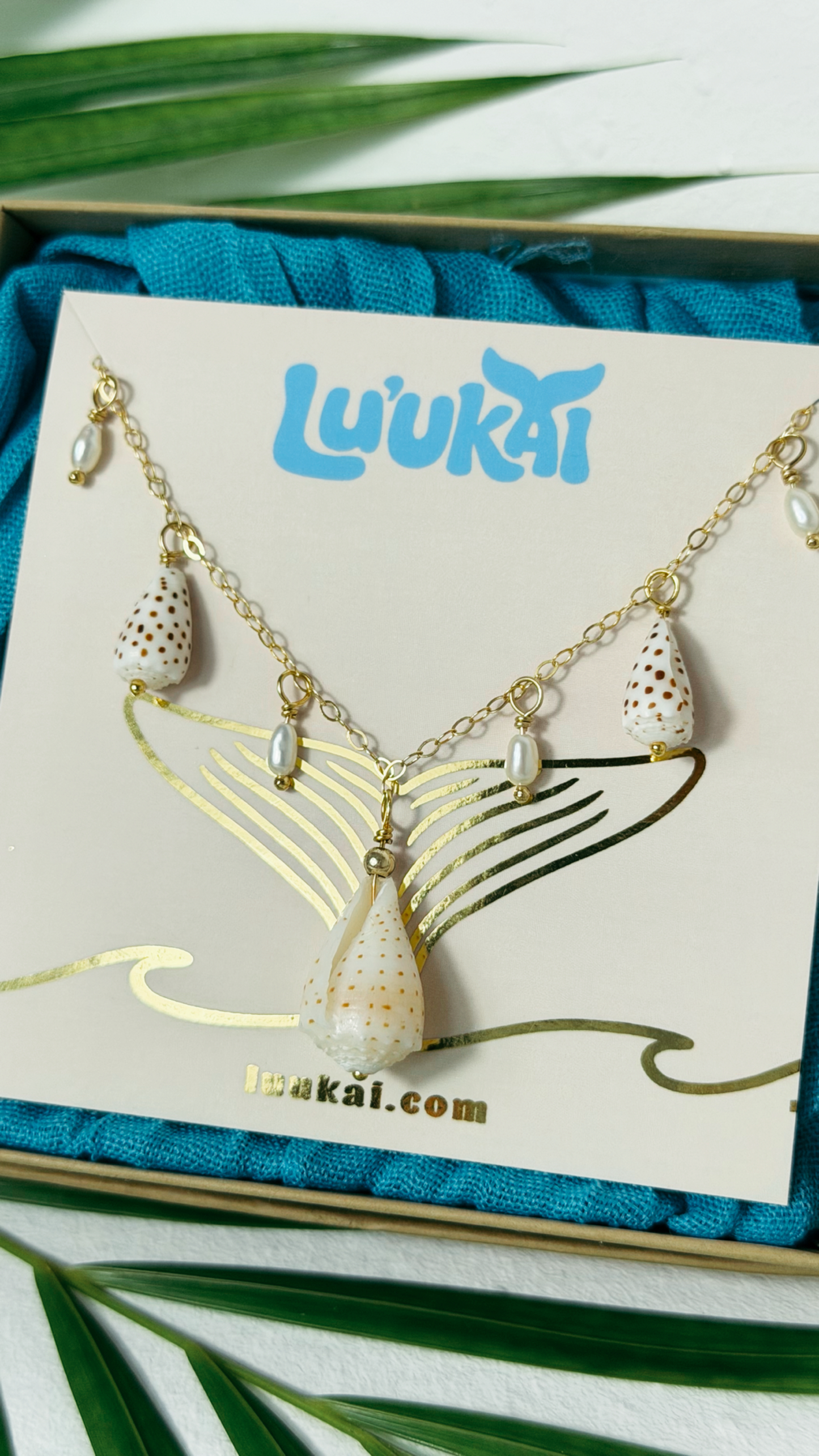 Cone Shell Charm Necklace Gold Filled